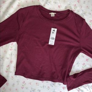 NWT Garage crop long sleeve